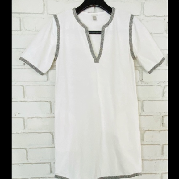 ⭐️🎉3 items for $30 🎉 J Crew Knit Tunic Dress Marled Trim with pockets - Picture 1 of 5